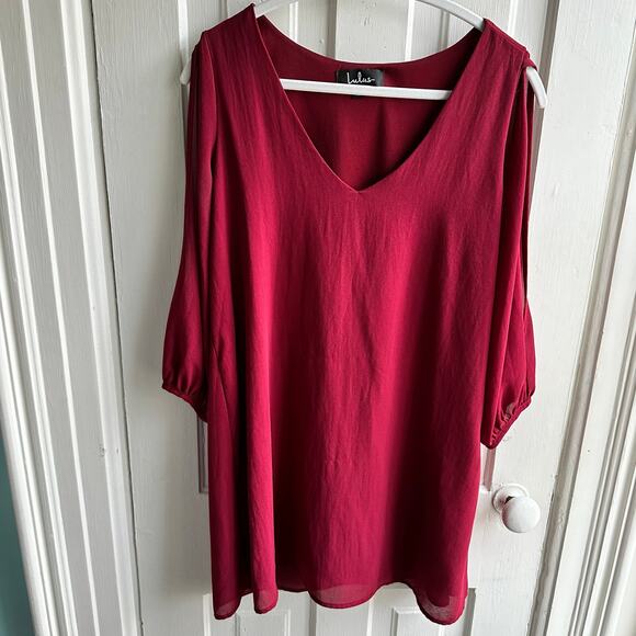 Lulus Shifting Dears Wine Red Long Sleeve Dress - Picture 2 of 8